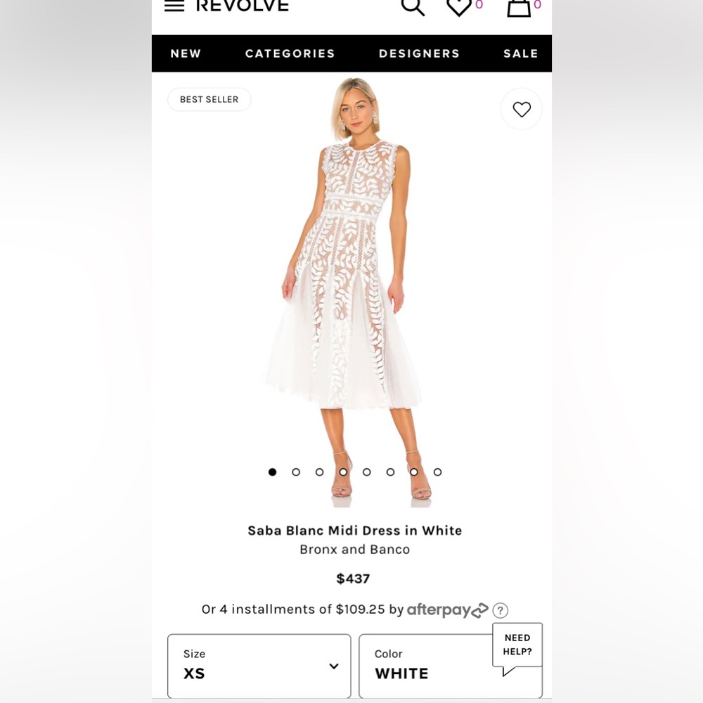 Bronx & Banco Saba Blanc Midi Dress in White XS